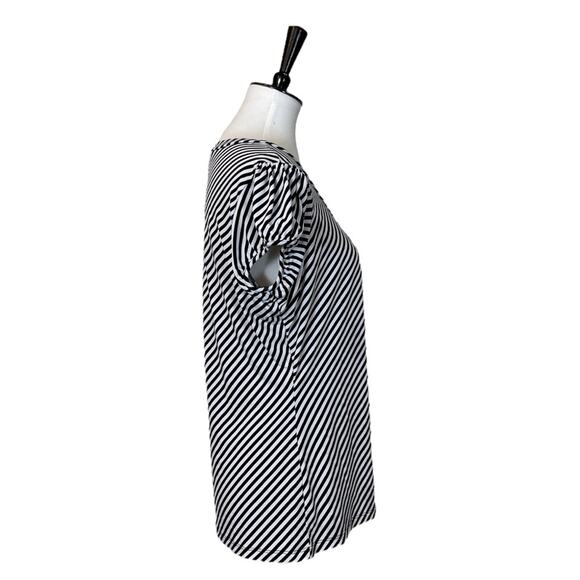 Worthington Women's Black White Diagonal Stripe Scoop Neck Career Top Size Large - Picture 3 of 10